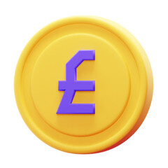 Obraz premium 3D Render Coin Poundsterling Currency Icon