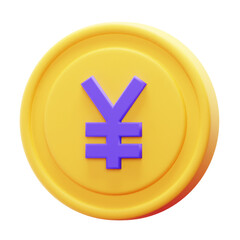 Obraz premium 3D Render Coin Yen Currency Icon
