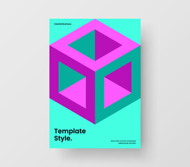 Minimalistic annual report A4 vector design layout. Multicolored geometric tiles company cover template.