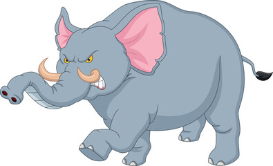 angry elephant cartoon