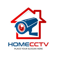 CCTV Home vector logo template. This design use camera and house symbol. Suitable for technology.