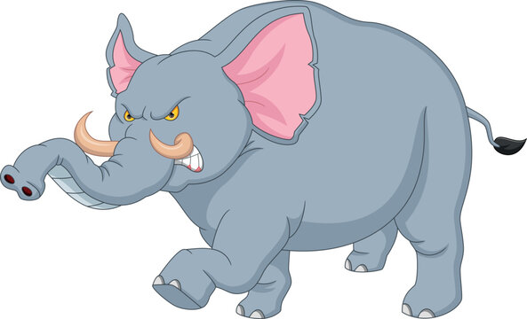 angry elephant cartoon