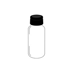 0.3 liter round bottle with screw cap, vector icon