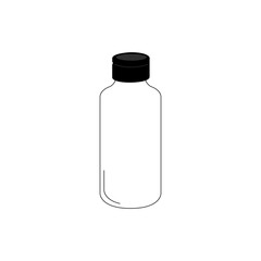 0.5 liter round bottle with screw cap, vector icon
