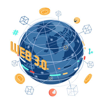 Isometric Web 3.0 Internet with World