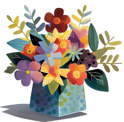 Vase of Flowers Illustrsation
