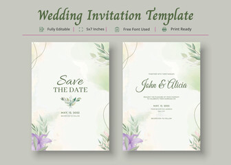 Obraz na płótnie Canvas Wedding Invitation Card Template, Invitation Card Poster
