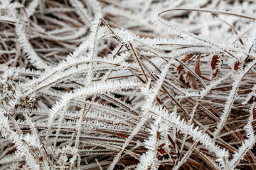 Winter landscape wirh snow, ice and mountains