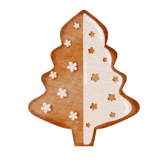 Watercolor gingerbread.	
