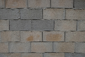Background of old vintage dirty brick wall with peeling plaster