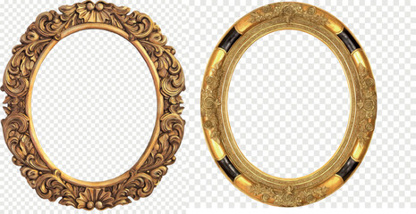 golden frames isolated on white background