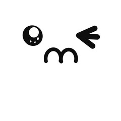 Doodle cute emotion face.	