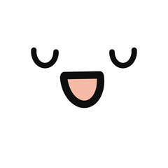 Doodle cute emotion face.	