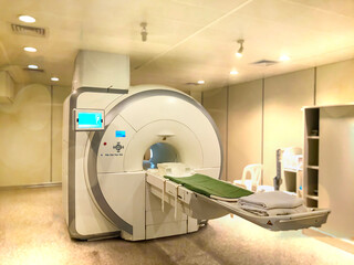 MRI Scanner  or Magnetic resonance imaging scanner machine in Hospital .