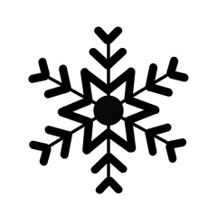 Watercolor black snowflake.	

