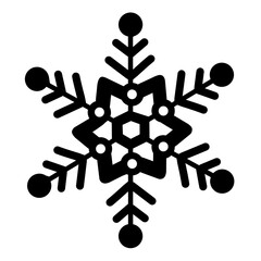 Watercolor black snowflake.	
