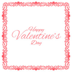Fototapeta na wymiar Happy Valentine's Day frame with hearts, Decorative border