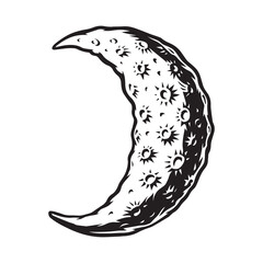 Half moon vector illustration isolated on white background