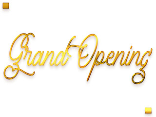 Grand Opening Transparent PNG Gold Typography Cursive Text