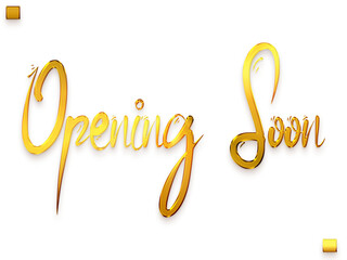 Opening Soon Gold Cursive Typography Text Transparent PNG