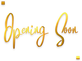 Opening Soon Gold Typography Cursive Text Transparent PNG