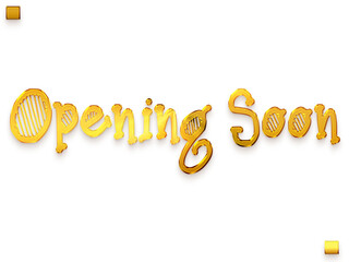 Opening Soon Gold Funkey Typography Text Transparent PNG