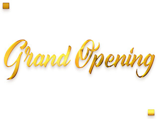 Grand Opening Gold Text Stylish Cursive Calligraphy Transparent PNG