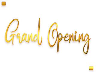 Grand Opening Gold Text Stylish Cursive Calligraphy Transparent PNG