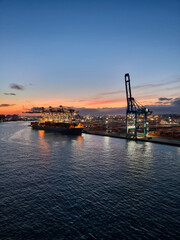 Fototapeta premium port at sunset