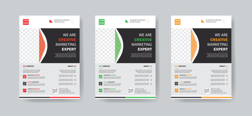 Business Flyer Corporate Flyer Template Geometric shape Flyer Circle Abstract Colorful concepts.