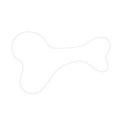 PNG. Pink blob line art outline.