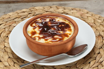 oven rice pudding on tile