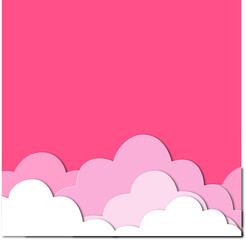 Vector pink isolated background with hearts