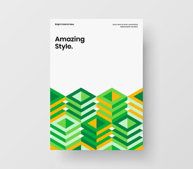 Creative geometric hexagons front page illustration. Premium corporate brochure A4 design vector layout.