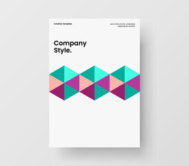 Simple cover A4 vector design layout. Minimalistic geometric shapes front page illustration.