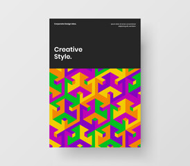 Simple geometric pattern pamphlet concept. Isolated company identity design vector template.