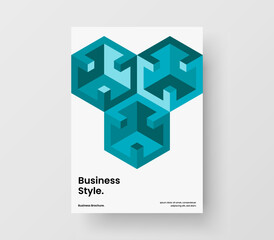 Obraz premium Colorful geometric pattern company brochure template. Premium front page A4 vector design layout.