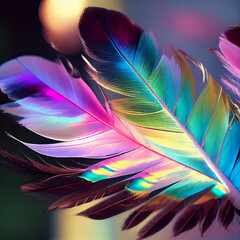 Colorful Fantasy Feathers, AI	