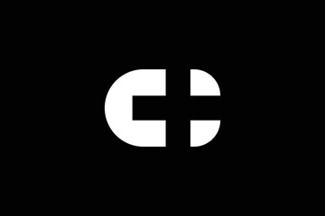 Obraz premium Minimal Awesome Trendy Professional Letter C Plus Icon Logo Design Template On Black Background