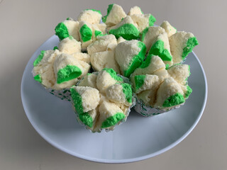 bolu kukus is an Indonesian traditional snack of steamed sponge cupcake