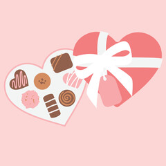 Valentines chocolate box with gift tag - 556249536