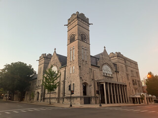 Fototapeta na wymiar Champaign, IL, USA - June 16th, 2022: First United Methodist Church in downtown