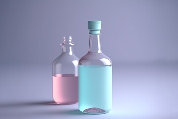drink and bottle alcohol, minimalistic, premium cyan colours