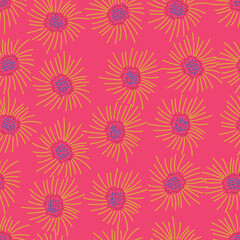 Natural tropical flowers as seamless fashion print. Suit for illustration, wallpaper, fabric print.