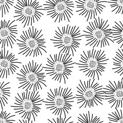 Seamless fabric of  sun flowers Pattern, like illustration. Suit for package design, wallpaper, fashion print.