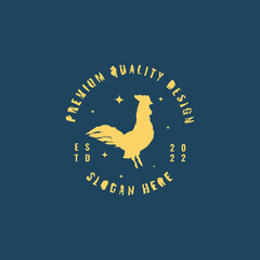 rooster logo design vintage nature farm village agriculture chicken