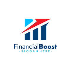 Financial Boost Logo Vector. Progress Concept Logo. Vector Illustration