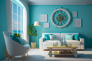 Modern living room minimal house design mockup