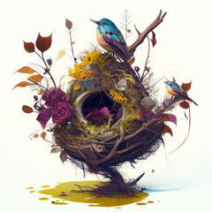oiseau et son nid