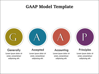 GAAP - Generally Accepted Accounting Principles with icons acronym in an infographic template